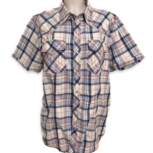 True Religion Plaid Western Cotton Button Down Shirt Men’s XXL - Picture 1 of 5